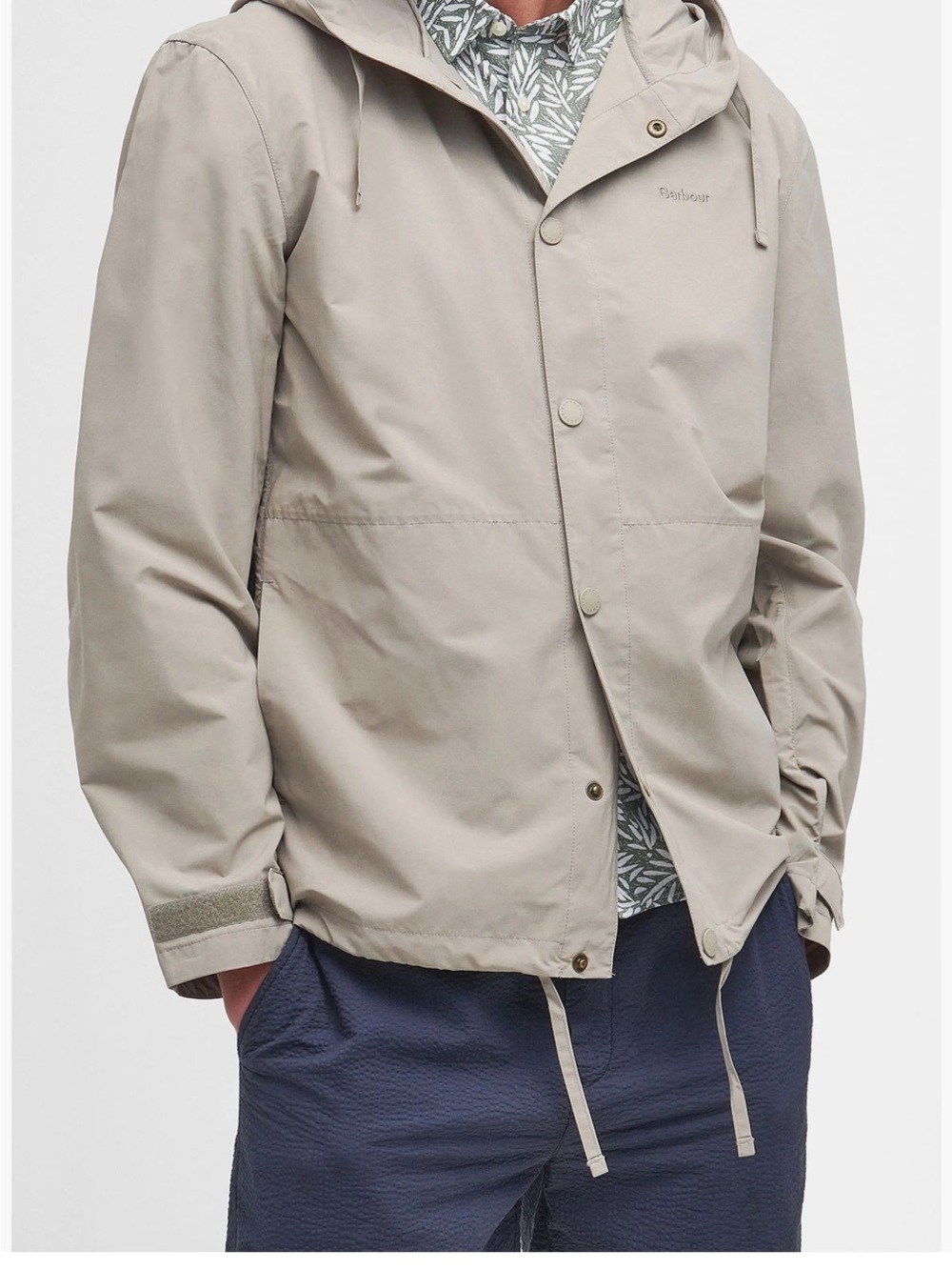 New Barbour Men’s Newland Showerproof Hooded Jacket Size L NWOT
